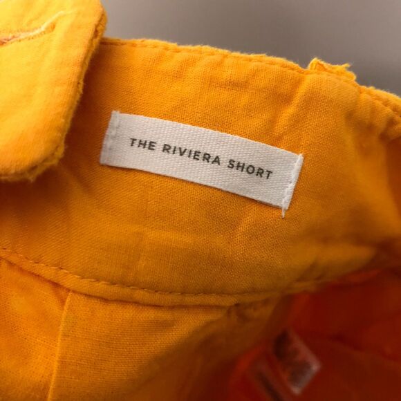 Ann Taylor LOFT Women's Size 4 The Riviera Short Gold Yellow Lace Flat Front - Picture 3 of 5